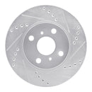 R1 06-19 Scion IQ Front Right Drilled & Slotted Silver Brake Rotor