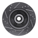 R1 70-72 Ford LTD Front Right Drilled & Slotted Silver Brake Rotor