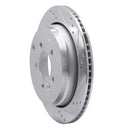 R1 05-07 Land Rover LR3 Rear Right Drilled & Slotted Silver Brake Rotor