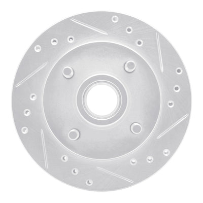 R1 1974-1980 Ford Pinto Front Right Drilled & Slotted Silver Brake Rotor