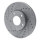 R1 04-13 Mazda 3 Front Left Drilled & Slotted Silver Brake Rotor
