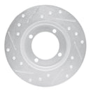 R1 88-93 Ford Festiva Front Right Drilled & Slotted Silver Brake Rotor