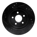 R1 00-06 Ford Thunderbird Rear Right Drilled & Slotted Black Brake Rotor