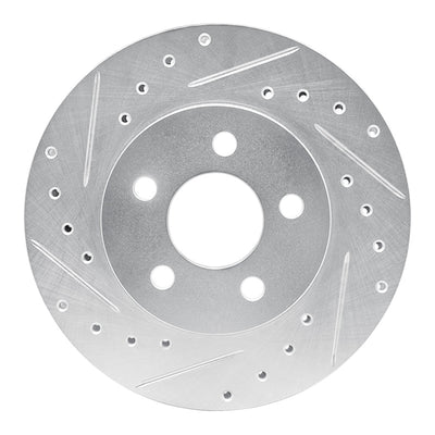 R1 96-00 Chrysler Town & Country Front Left Drilled & Slotted Silver Brake Rotor