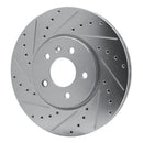 R1 14-19 Buick CASCADA Front Left Drilled & Slotted Silver Brake Rotor