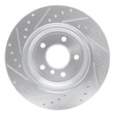 R1 04-10 BMW 528I Rear Right Drilled & Slotted Silver Brake Rotor