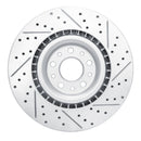 R1 14-19 Fiat 500L Front Left Drilled & Slotted Geo-Carbon Rotor