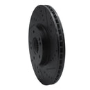 R1 07-12 Hyundai Veracruz Front Right Drilled & Slotted Black Brake Rotor