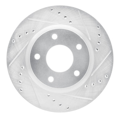 R1 13-19 Nissan SENTRA Front Right Drilled & Slotted Silver Brake Rotor