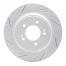R1 17-23 Hyundai Kona Ev Rear Right Drilled & Slotted Geo-Carbon Rotor
