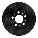 R1 99-09 Volvo S60 Front Right Drilled & Slotted Black Brake Rotor
