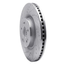R1 18-20 Genesis G80 Front Left Drilled & Slotted Silver Brake Rotor