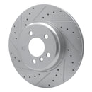 R1 10-19 BMW 640I xDrive Convertible Rear Left Drilled & Slotted Silver Brake Rotor