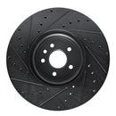 R1 16-24 Jaguar XF Front Right Drilled & Slotted Black Brake Rotor