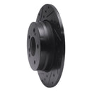 R1 96-98 Mercedes-Benz SL320 Rear Left Drilled & Slotted Black Brake Rotor