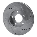 R1 01-07 Chrysler Town & Country Front Left Drilled & Slotted Silver Brake Rotor