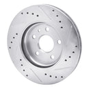 R1 79-85 Volkswagen Type 2 Front Left Drilled & Slotted Silver Brake Rotor