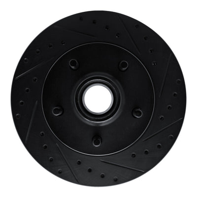 R1 90-90 Cadillac BROUGHAM Front Right Drilled & Slotted Black Brake Rotor