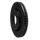 R1 2021-2025 Ford Bronco Front Left Drilled & Slotted Black Brake Rotor