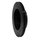 R1 94-96 Nissan 240SX Front Left Drilled & Slotted Black Brake Rotor