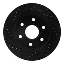 R1 2022-2025 Lexus LX600 Rear Right Drilled & Slotted Black Brake Rotor