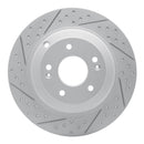 R1 10-16 Hyundai Genesis Coupe Rear Left Drilled & Slotted Geo-Carbon Rotor