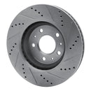 R1 03-08 Cadillac CTS Front Left Drilled & Slotted Silver Brake Rotor