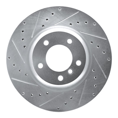R1 06-13 BMW 135IS Front Left Drilled & Slotted Silver Brake Rotor