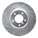 R1 06-13 BMW 135IS Front Left Drilled & Slotted Silver Brake Rotor