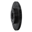 R1 06-15 Mazda MX-5 Miata Front Left Drilled & Slotted Black Brake Rotor