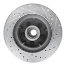 R1 71-81 Chrysler Town & Country Front Left Drilled & Slotted Silver Brake Rotor