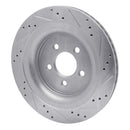 R1 15-23 Ford Mustang Rear Left Drilled & Slotted Silver Brake Rotor