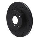 R1 87-90 Acura Legend Front Left Drilled & Slotted Black Brake Rotor