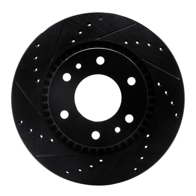 R1 06-09 Buick Rainier Front Left Drilled & Slotted Black Brake Rotor