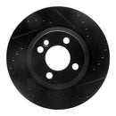 R1 02-08 Mini Cooper (Excl Clubman) Front Right Drilled & Slotted Black Brake Rotor