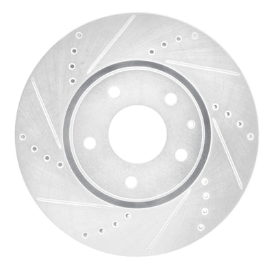 R1 16-25 Mazda CX-5 Front Left Drilled & Slotted Silver Brake Rotor