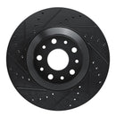 R1 20-24 Jeep Gladiator Front & Rear Drilled & Slotted Black Brake Rotor Set