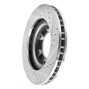 R1 93-97 Lexus LX450 Front Left Drilled & Slotted Silver Brake Rotor