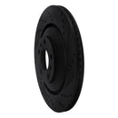 R1 04-18 Audi A8 Rear Right Drilled & Slotted Black Brake Rotor