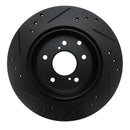 R1 89-96 Nissan 300ZX Front & Rear Drilled & Slotted Black Brake Rotor Set