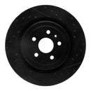 R1 09-15 Cadillac CTS Front & Rear Drilled & Slotted Black Brake Rotor Set