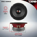 DS18 6.5in 250 Watts RMS 8 ohm Mid-Range Loudspeaker Sealed Back