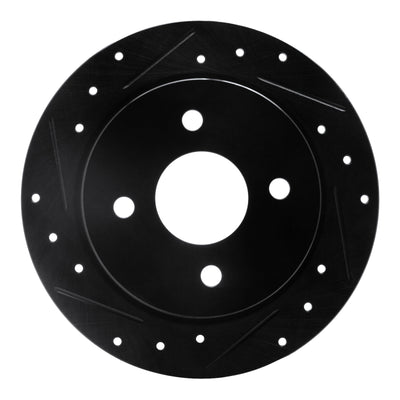 R1 01-19 Ford Fiesta (USA/Canada) Rear Left Drilled & Slotted Black Brake Rotor
