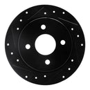 R1 14-19 Ford Fiesta Front & Rear Drilled & Slotted Black Brake Rotor Set