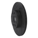 R1 00-05 Toyota MR2 Spyder Rear Left Drilled & Slotted Black Brake Rotor