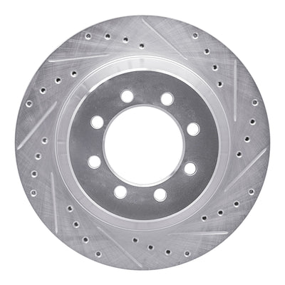 R1 75-94 Ford E-350 Econoline Front Right Drilled & Slotted Silver Brake Rotor