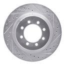 R1 75-94 Ford E-350 Econoline Front Right Drilled & Slotted Silver Brake Rotor