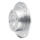 R1 82-98 Audi Coupe Rear Right Drilled & Slotted Silver Brake Rotor