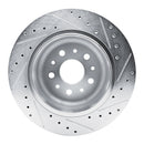R1 20-25 Jeep Wrangler Rear Left Drilled & Slotted Silver Brake Rotor