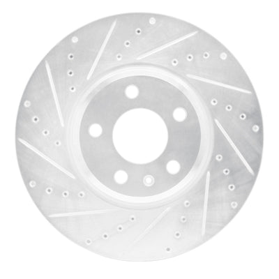 R1 08-12 Audi Q5 (Mexico) Front Left Drilled & Slotted Silver Brake Rotor